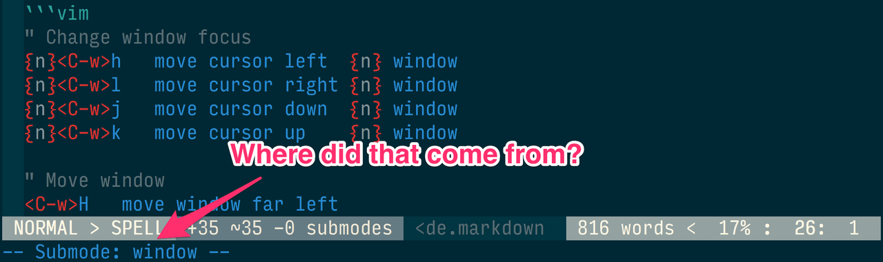 Making A Window Submode In Vim